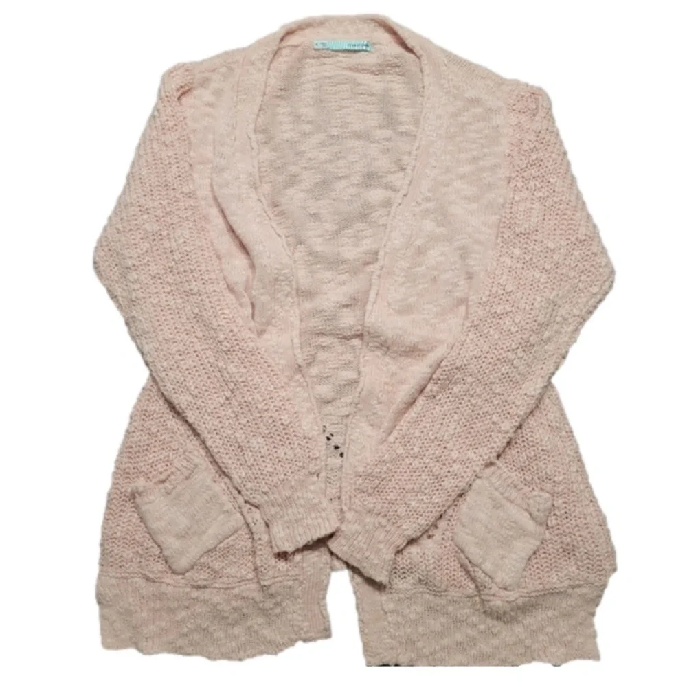 Maurices Soft Pink Textured Yarn Cardigan Cotton - Picture 5 of 5